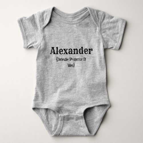 Name and Meaning Alexander Baby Bodysuit