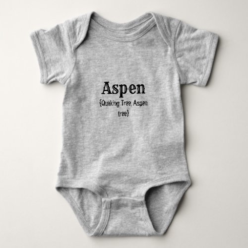 Name and Meaning Aspen Baby Bodysuit
