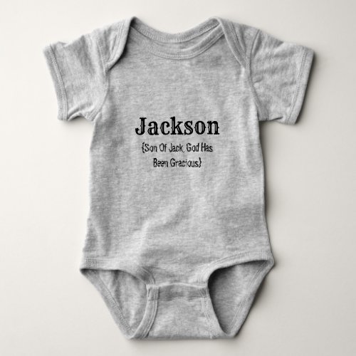 Name and Meaning Jackson Baby Bodysuit