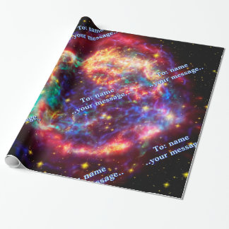 Name and message, Cassiopeia Supernova Image Wrapping Paper