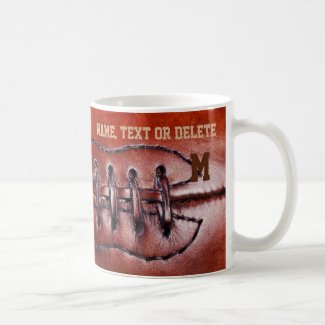 Name and Monogram or Number Vintage Football Mug