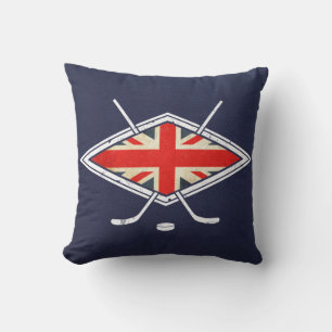 Name And Number British Ice Hockey Throw Pillow