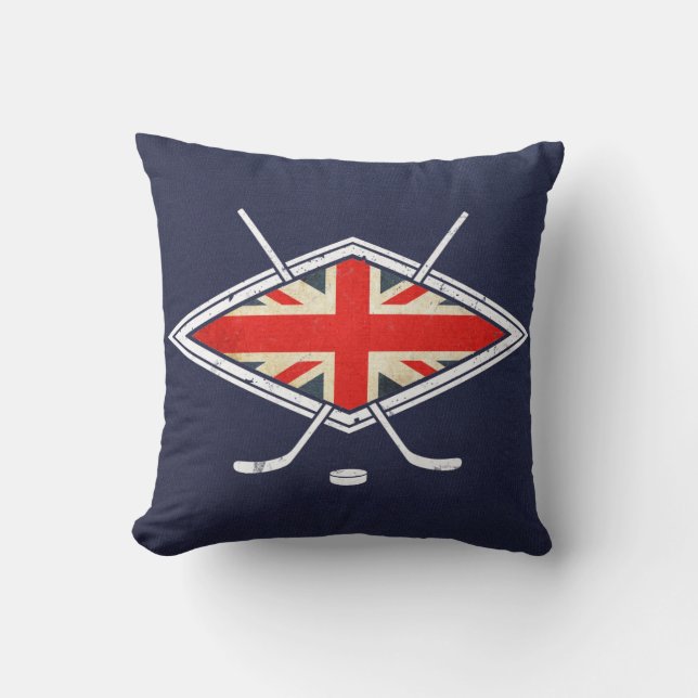 Name And Number British Ice Hockey Throw Pillow (Front)