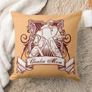 Name And Number Hockey Goalie Mom Throw Pillow