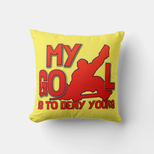 Name And Number Hockey Goalie Quote Throw Pillow