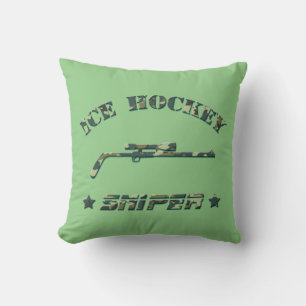 Name And Number Ice Hockey Sniper Throw Pillow