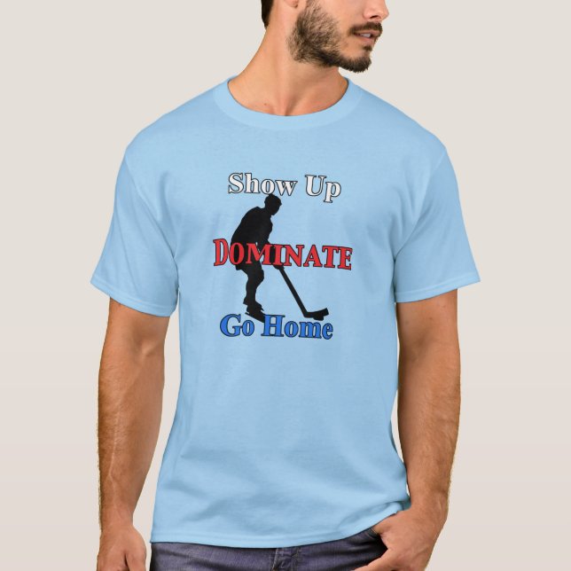 Name and Number on Back Serious Hockey Players T-Shirt (Front)