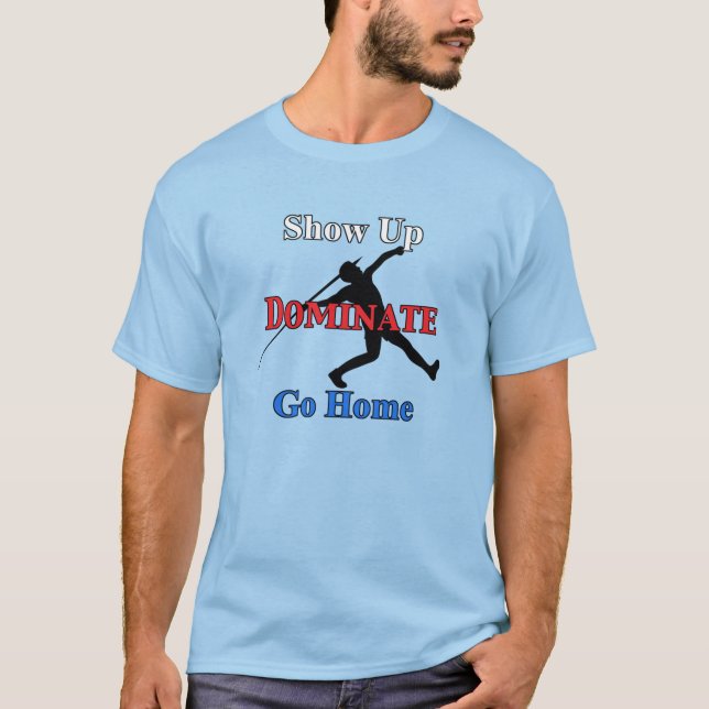 Name and Number on Back Serious Javelin Thrower T-Shirt (Front)