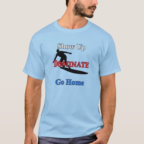 Name and Number on Back Serious Surfer T_Shirt