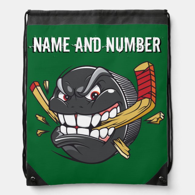 Name and Number on Cool Funny HOCKEY Backpacks (Front)