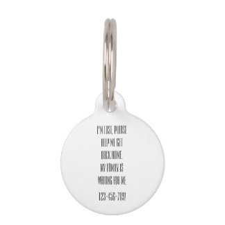 Name and Number Personalized Pet ID Tag