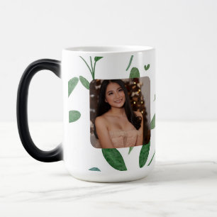 Name and Photo 16th Birthday Green Botanical Color Morph Mug