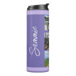 Name and Photo Collage Purple Thermal Tumbler 