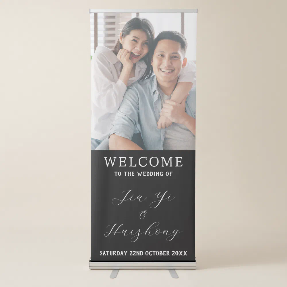 Name And Photo Married Couple Wedding Welcome Sign