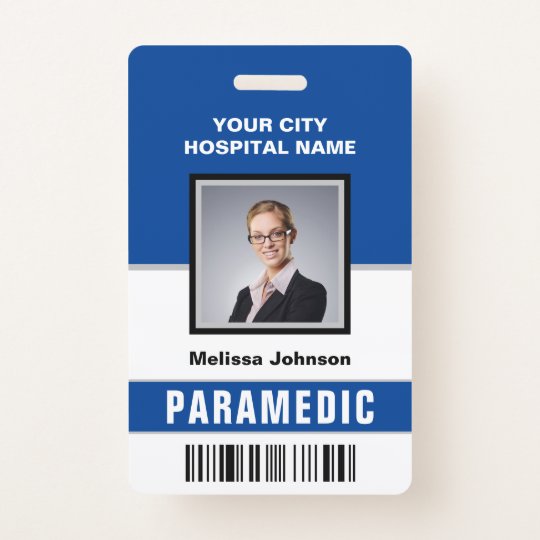 Name and Photo Medical Emergency Paramedic ID Card Badge | Zazzle.com