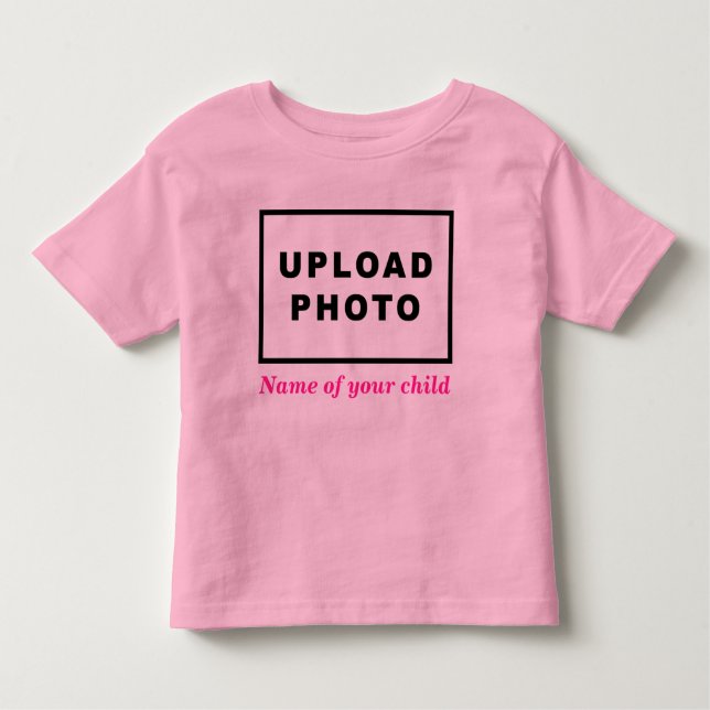 Name and Photo of Your Child on Pink Toddler T-shirt (Front)