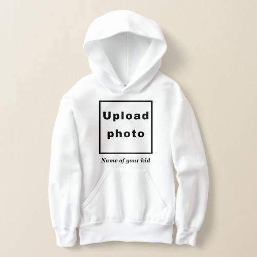 Name and Photo of Your Kid on White Hoodie