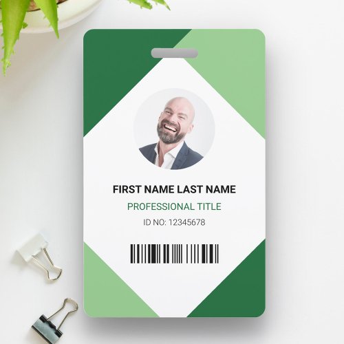 Name and Photo Professional Employee ID Card Badge