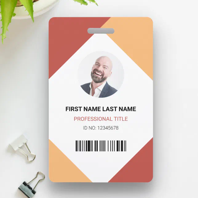 Name and Photo Professional Employee ID Card Badge | Zazzle