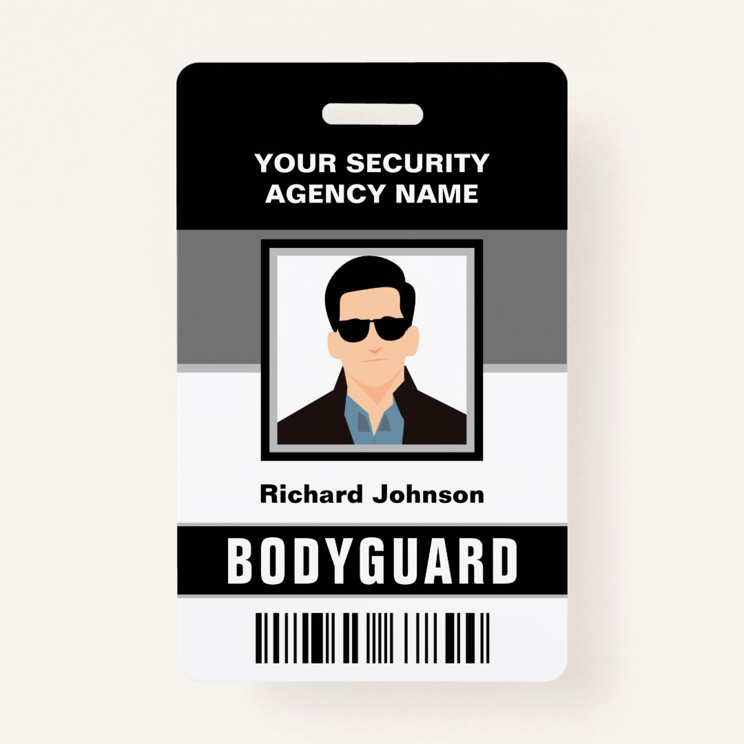 Name and Photo Security Bodyguard ID Card Badge Zazzle