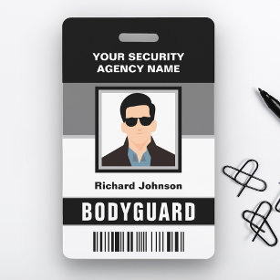 Name and Photo Security Bodyguard ID Card Badge