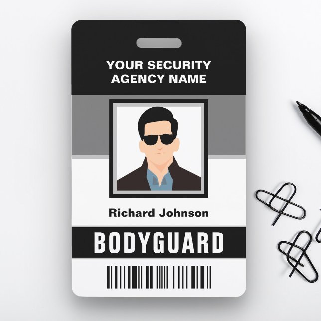 Name and Photo Security Bodyguard ID Card Badge (Creator Uploaded)