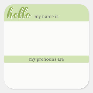 Name and Pronoun Tag – Green Square