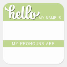 Name and Pronoun Tag – Green Square