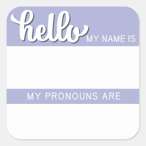 Name and Pronoun Tag  Lilac Square