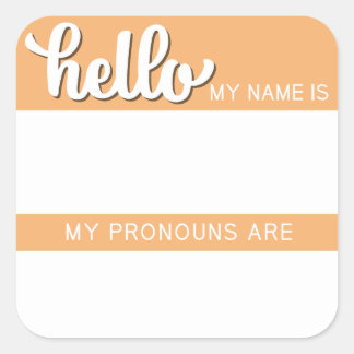 Name and Pronoun Tag – Orange Square