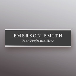 Name and title black or custom color professional door sign