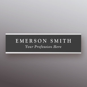 Name and title black or custom color professional door sign