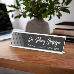 Editable Name Plates - Retro Christmas Name Tags for Desks