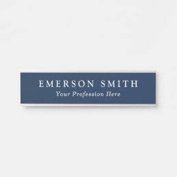 Name and title dark blue professional door sign