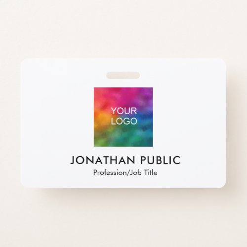 Name And Title Employee Photo Business Logo ID Badge
