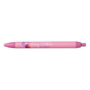Name and Title with Red and Pink Hearts on Pink Pen