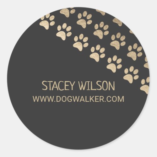 Name and Website Paw Print Business Label