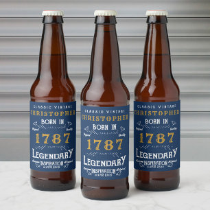 Name And Year Birthday Beer Beer Bottle Label