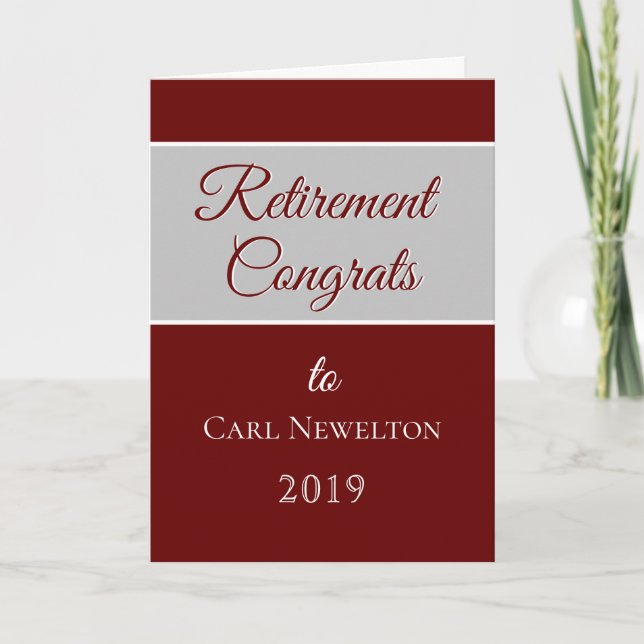 Name and year Retirement  card (Front)