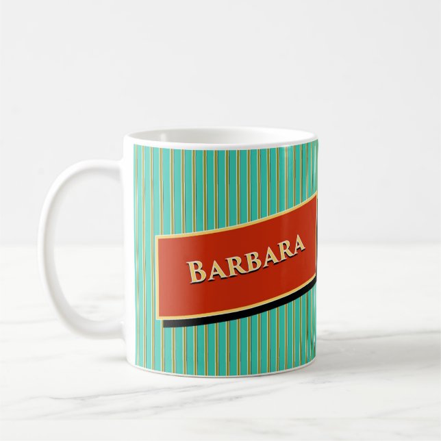 Name and Zodiac sign Barbara and Cancer Coffee Mug (Left)