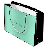 Name Aqua Mint Blush Pearly Minimal Gift Large Gift Bag (Back Angled)