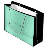 Name Aqua Mint Blush Pearly Minimal Gift Large Gift Bag (Front Angled)
