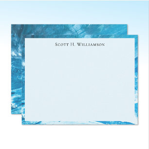 Name    Azure Blue Abstract Painting Frame Note Card