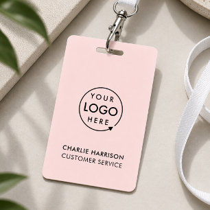 Name Badge Card Custom Blush Pink ID Badges
