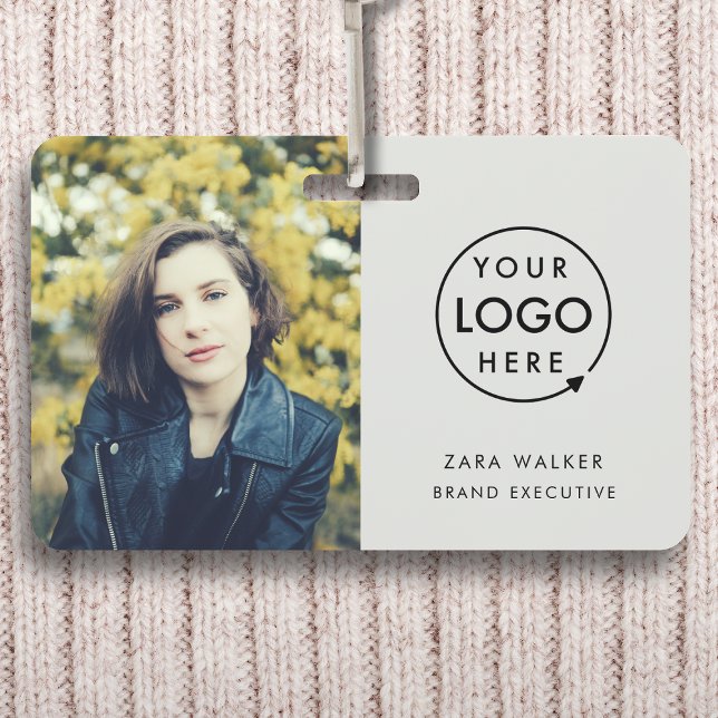 Name Badge Card | Custom Employee ID Badges (Company branded staff photo ID badges for business events & employee identity.)