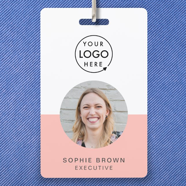 Name Badge Card | Custom QR Code Employee ID Badge (Create a custom photo ID badge with logo, title, and QR code for a polished team look)