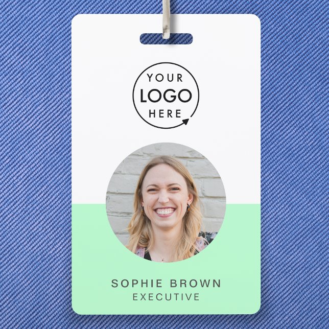 Name Badge Card | Custom QR Code Employee ID Badge (Create a custom photo ID badge with logo, title, and QR code for a polished team look)