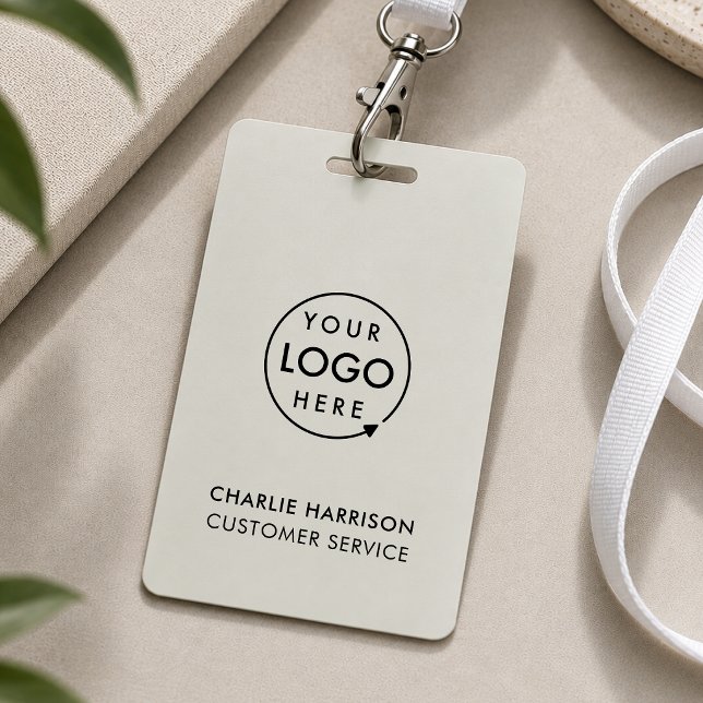 Name Badge Card | Employee Staff Custom ID Badges (Minimal company branded staff ID badges for business events & employee identity.)