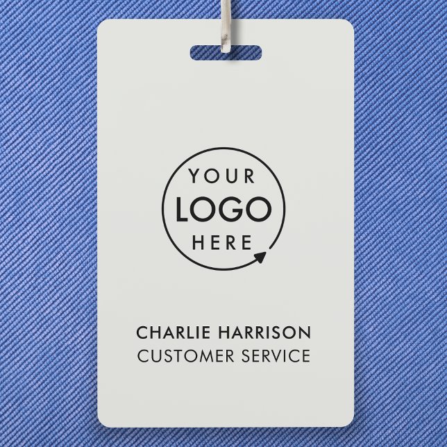 Name Badge Card | Employee Staff Custom ID Badges (Minimal company branded staff ID badges for business events & employee identity.)