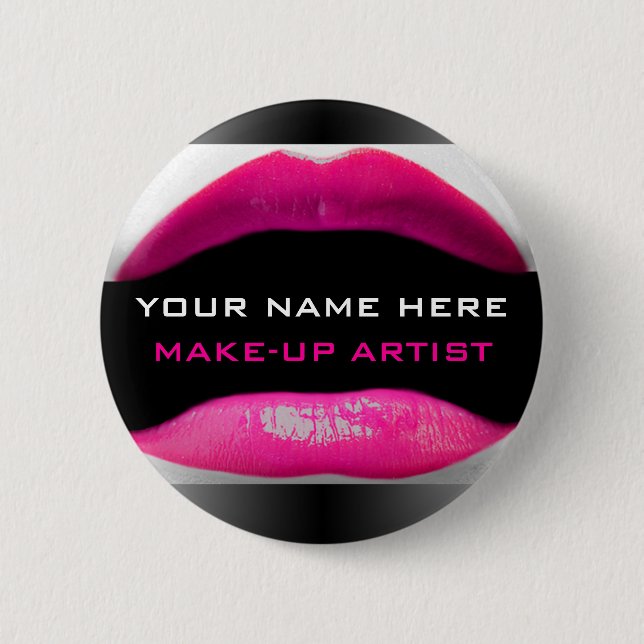 Name Badge For Make-Up Artists Button (Front)